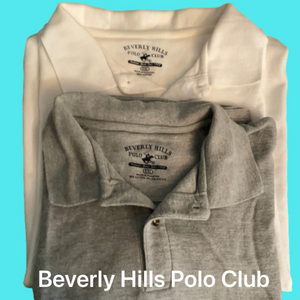 2 Beverly Hills Polo Shirts XXL NWOTs White, Grey